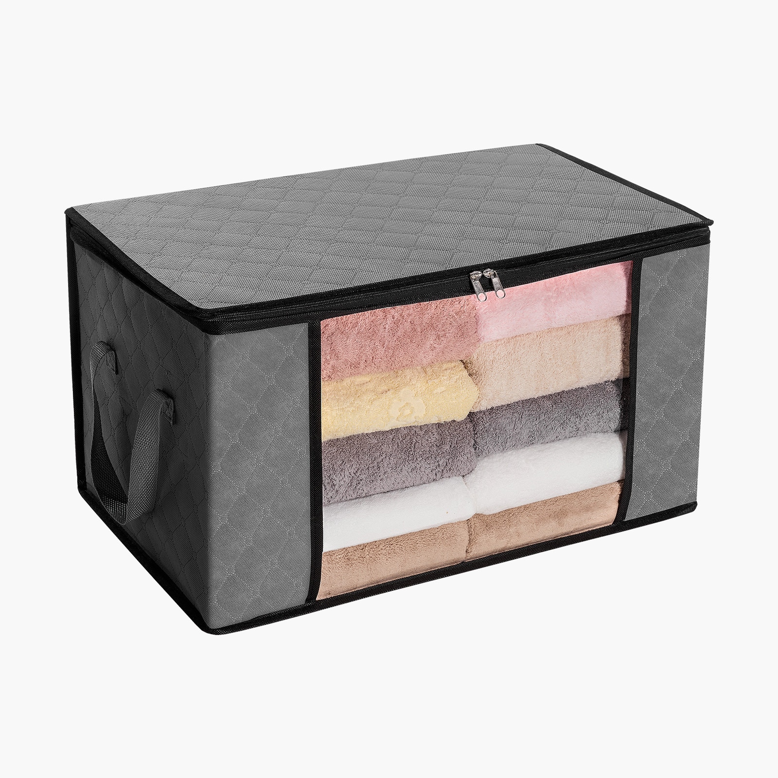 Large Grey Storage Bags For Bedroom Clothes And Bedding 6 Pack_voghion.com